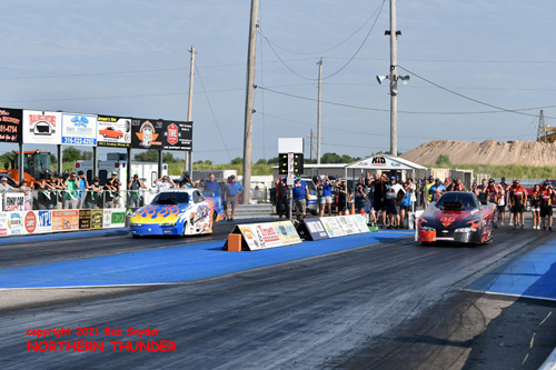 Ken Singleton - 'High Risk' (right lane) 
vs Nick Poloson - 'Bucket List' (left lane)